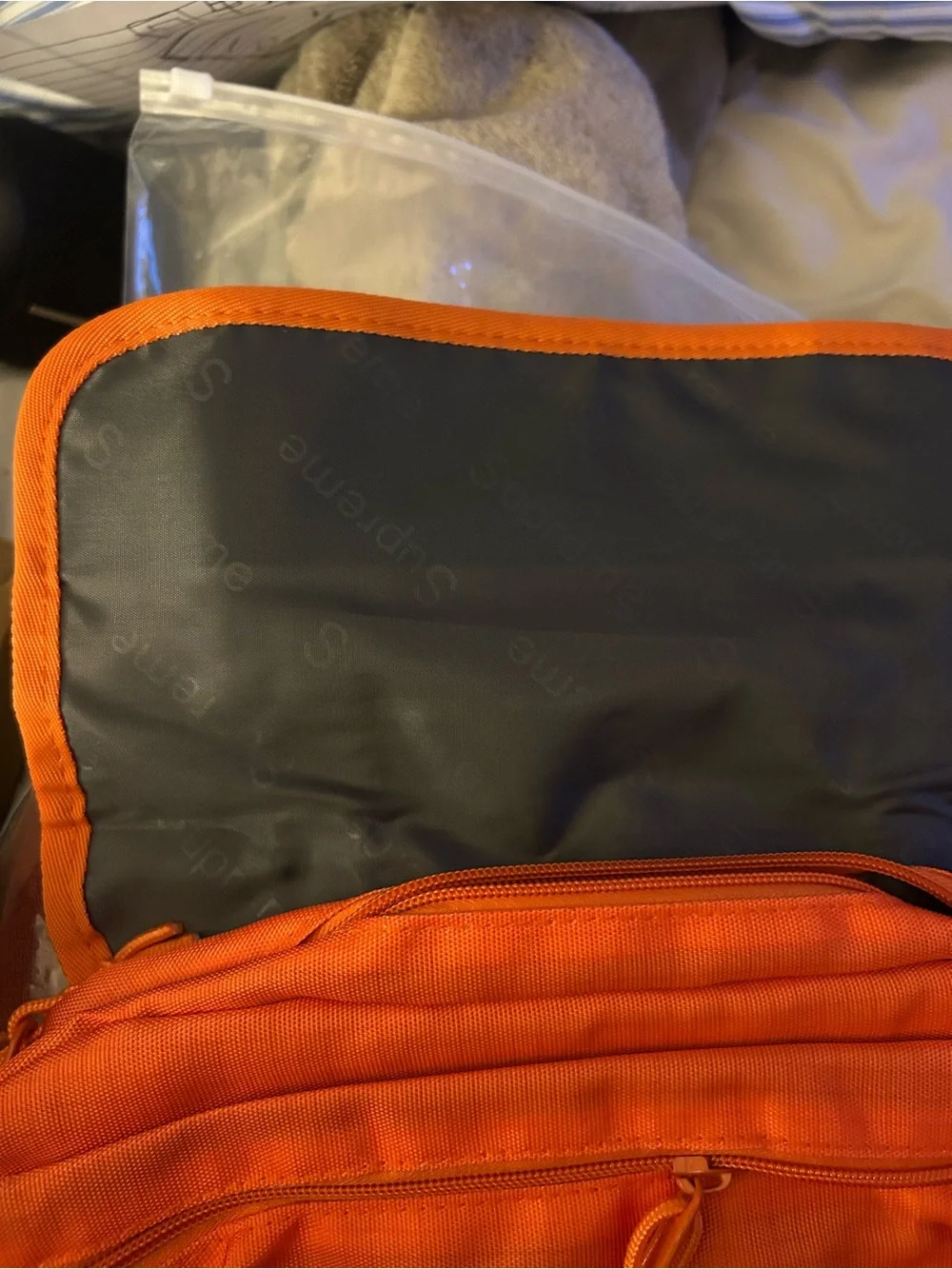 Supreme Orange Ripstop Messenger Bag with Logo